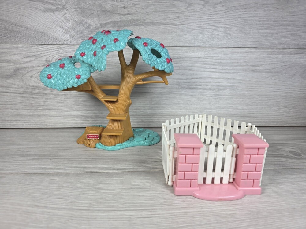 Fisher Price Loving Family 1990s Outdoor Apple Tree House Fence Gate SU6